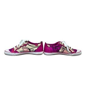 Coach Barrett Q675 Poppy Pink Petal Leather Sneakers 7B Floral Y2K Quiet Luxury